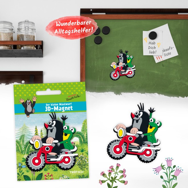 DER KLEINE MAULWURF 3D Magnet "Maulwurf Motorrad"