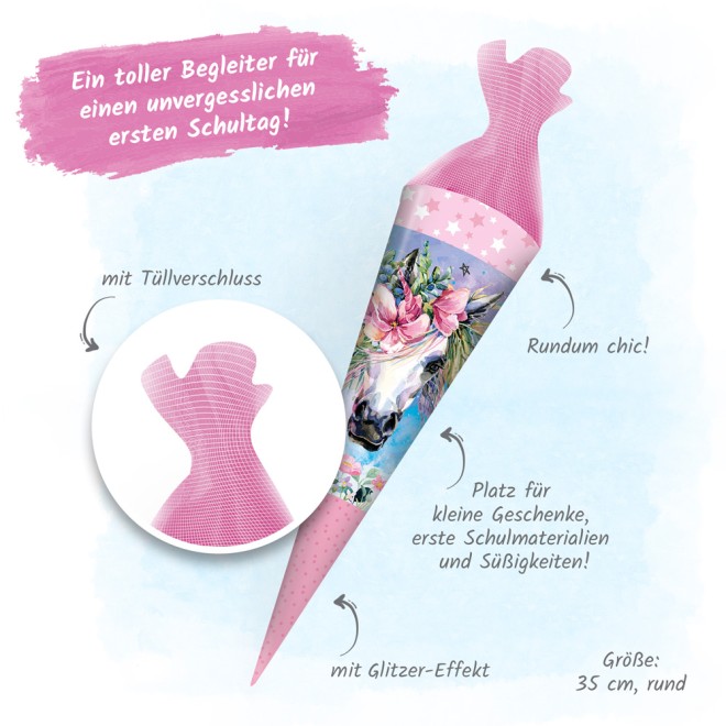 Schultüte Einhorn 35 cm