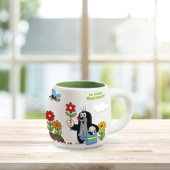 DER KLEINE MAULWURF 3D Keramiktasse "Garten"