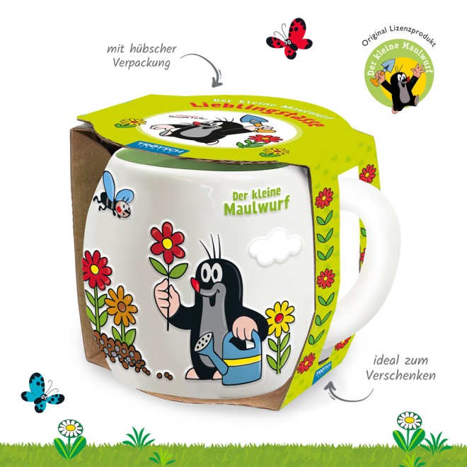DER KLEINE MAULWURF 3D Keramiktasse "Garten"