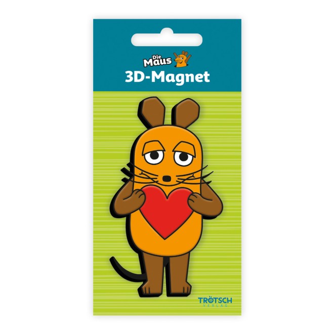 DIE MAUS 3D Magnet "Maus Herz"