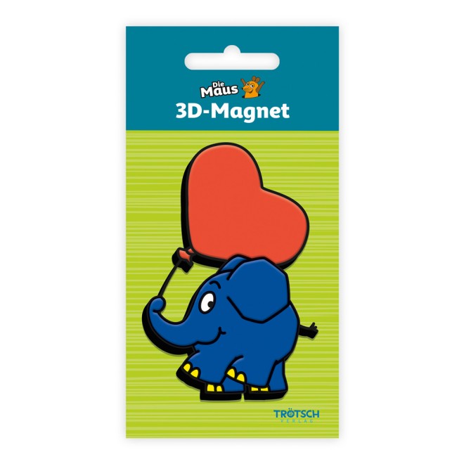 DIE MAUS Magnet "Elefant Herzballon"