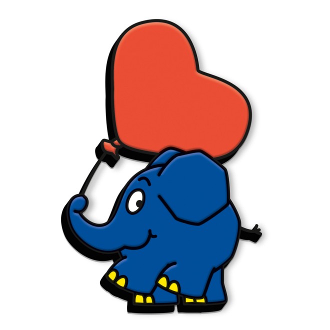 DIE MAUS Magnet "Elefant Herzballon"