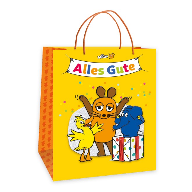 Die Maus "Alles Gute" 3D-Geschenktasche groß