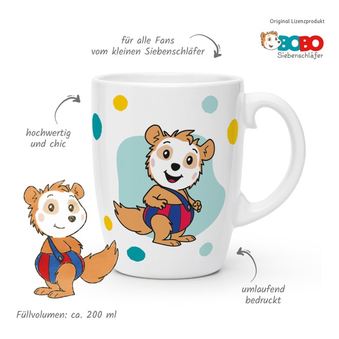 BOBO SIEBENSCHLÄFER Kindertasse "BOBO Punkte blau"