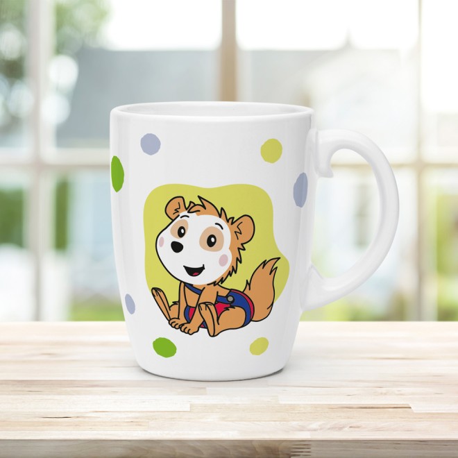 Kindertasse BOBO Punkte grün