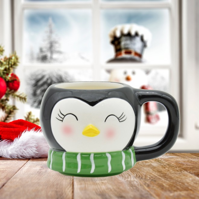 Wintertasse Pinguin groß