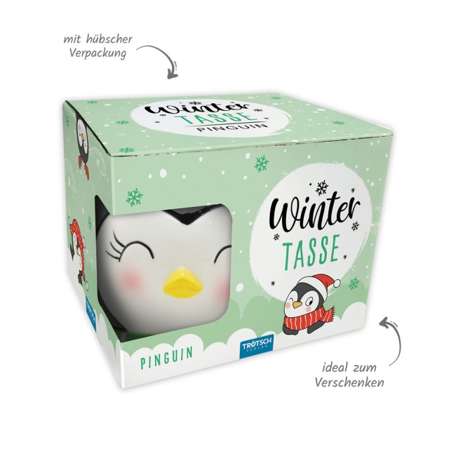 Wintertasse Pinguin groß