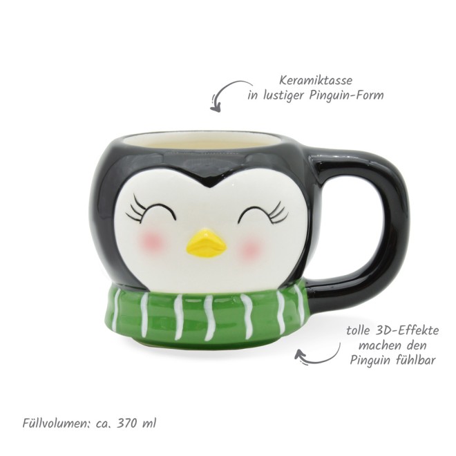 Wintertasse Pinguin groß