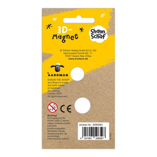 Shaun das Schaf 3D-Magnet stehend