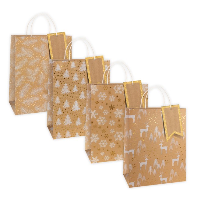 Weihnachtstasche Kraftpapier medium