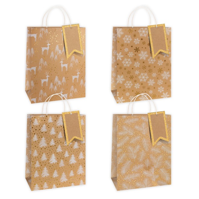 Weihnachtstasche Kraftpapier medium
