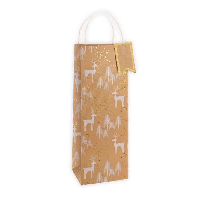 Weihnachts Flaschentasche Kraftpapier