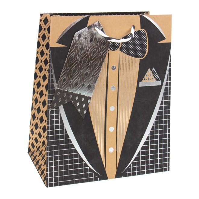 Geschenktasche "Herrentasche" Kraftpapier medium