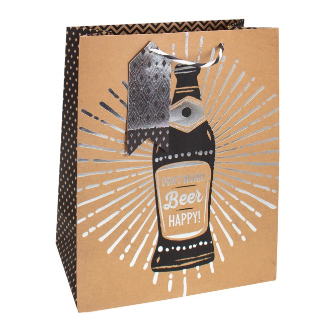 Geschenktasche "Herrentasche" Kraftpapier groß