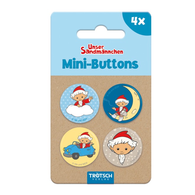 Unser Sandmännchen 4erSet Mini-Buttons "Sandmann"