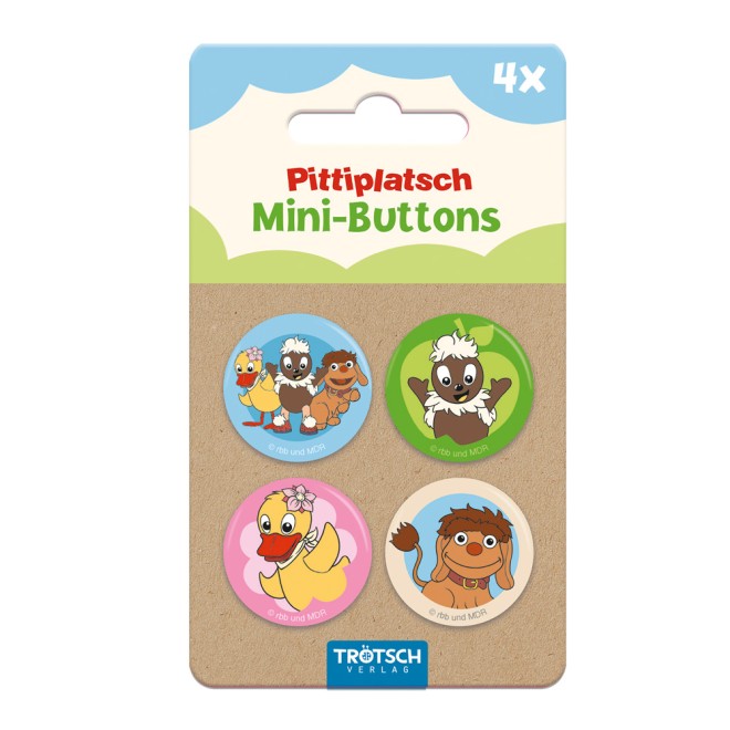 Unser Sandmännchen 4erSet Mini-Buttons "Pitti"