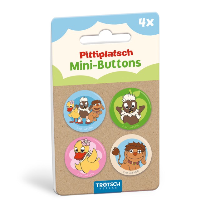 Unser Sandmännchen 4erSet Mini-Buttons "Pitti"