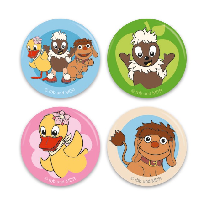 Unser Sandmännchen 4erSet Mini-Buttons "Pitti"