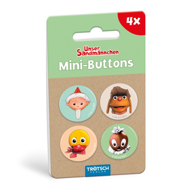 Unser Sandmännchen 4erSet Buttons "Sandmann-retro"