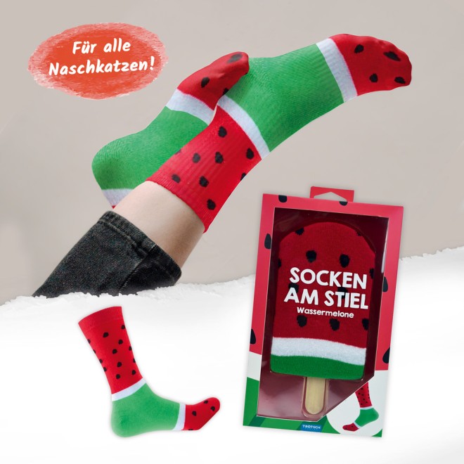 Socken am Stiel -Wassermelone-
