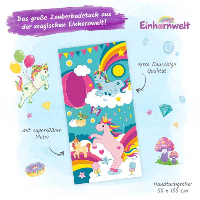 Zauberbadetuch "Einhornwelt"