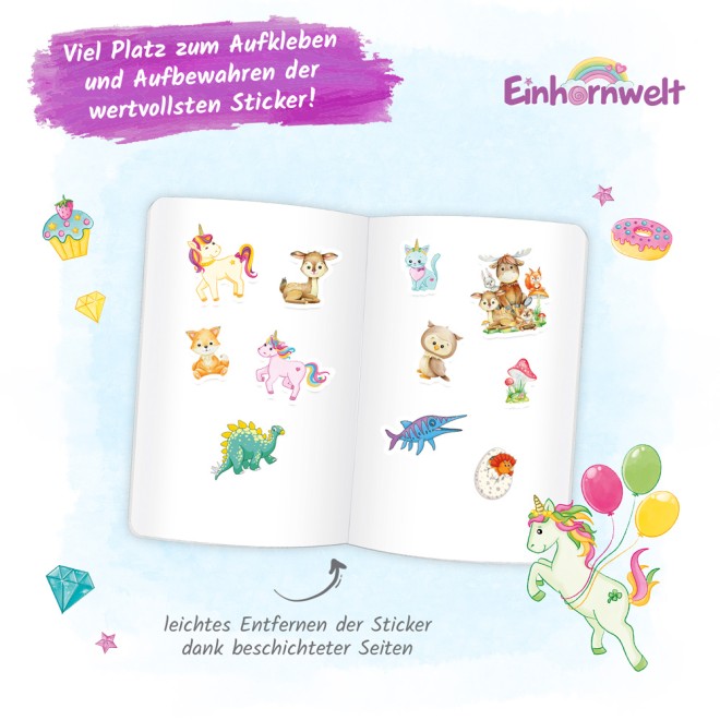 Mein Stickeralbum "Einhornwelt"