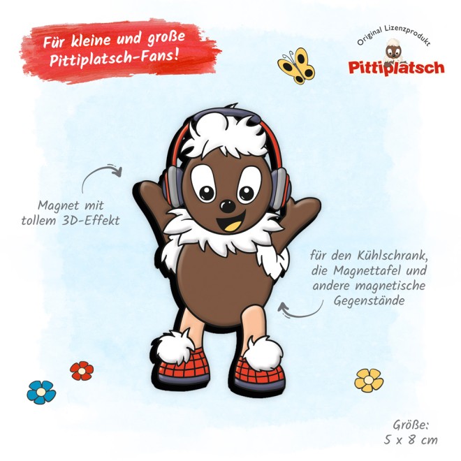 Unser Sandmännchen Magnet "Pittiplatsch mit Kopfhörer"