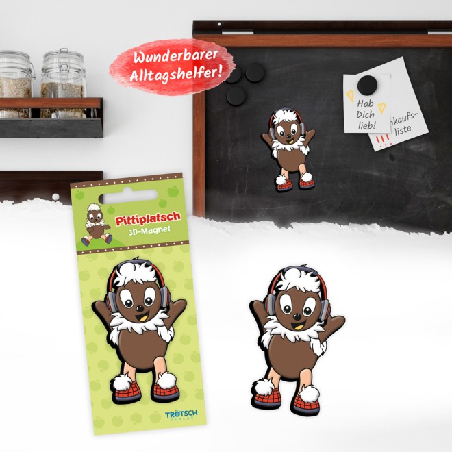 Unser Sandmännchen Magnet "Pittiplatsch mit Kopfhörer"