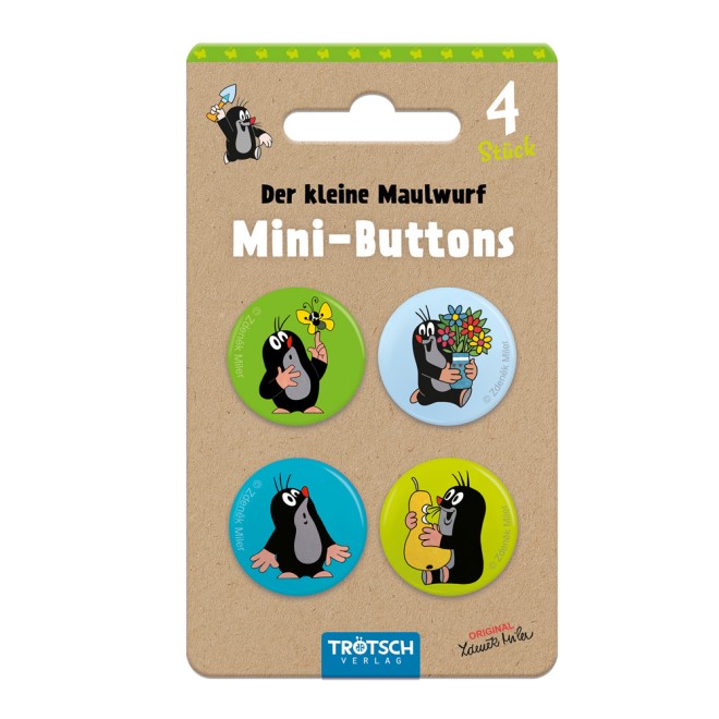 Der kleine Maulwurf Mini-Buttons 4er Set Maulwurf