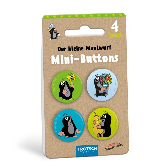 Der kleine Maulwurf Mini-Buttons 4er Set Maulwurf
