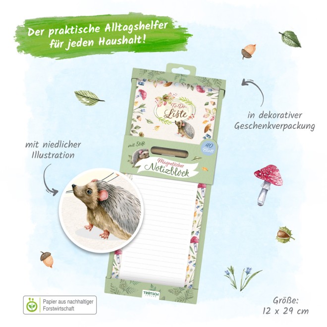 Waldidylle Notizblock m. Stift
