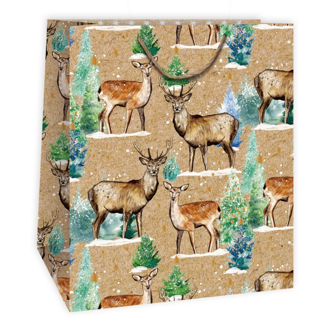 Weihnachtstasche Kraftpapier groß