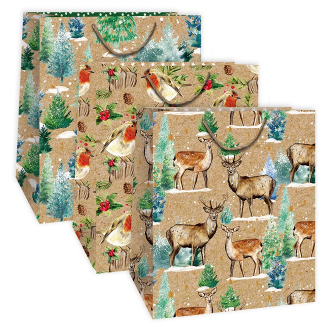 Weihnachtstasche Kraftpapier groß
