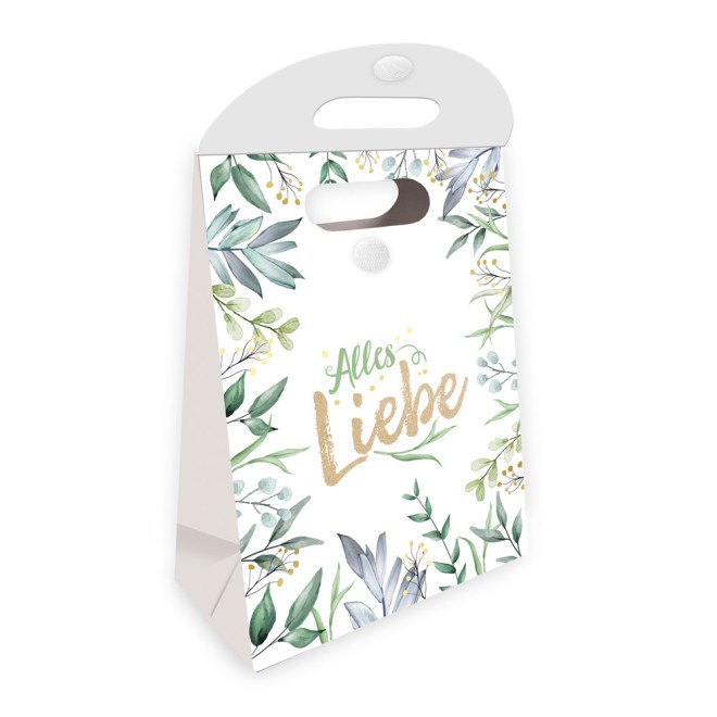 Geschenktasche mit Verschluss medium Natur