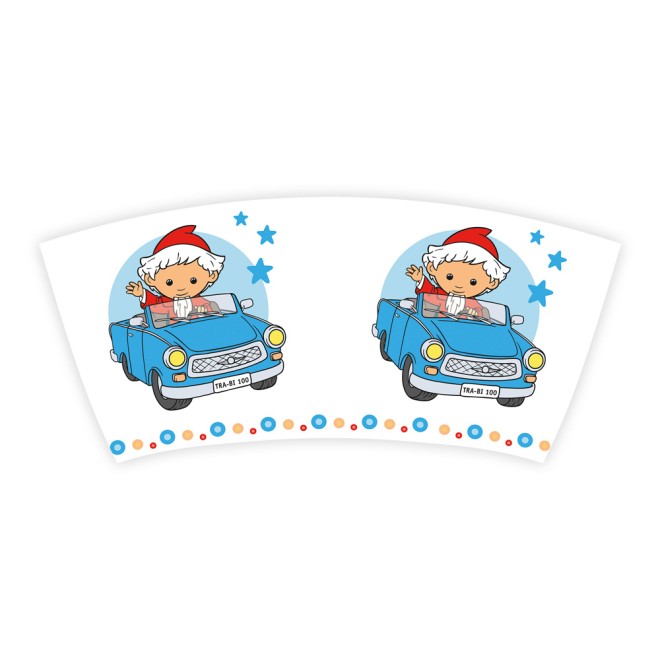 Unser Sandmännchen Kindertasse Geschenktasse aus Porzellan Sandmännchen im Auto