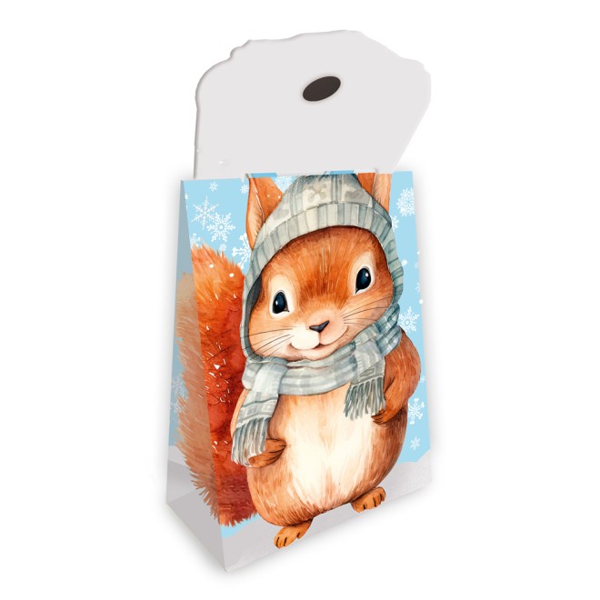Geschenktasche mit Verschluss Eichhörnchen Winter