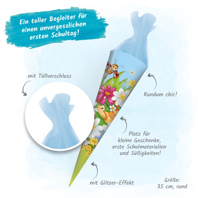 Schultüte Wiesenfreunde 35 cm