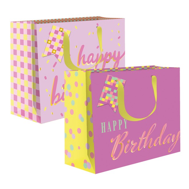 Geschenktasche Happy Birthday groß quer