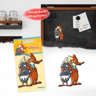 UNSER SANDMÄNNCHEN 3D-Magnet "Fuchs & Elster"