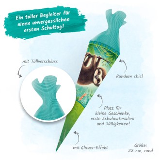 Schultüte Faultier 22 cm