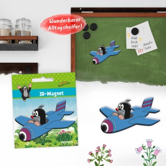 DER KLEINE MAULWURF 3D Magnet "Flugzeug"
