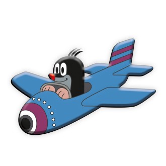 DER KLEINE MAULWURF 3D Magnet "Flugzeug"
