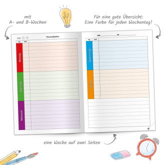 Hausaufgabenheft Grundschule Einhornwelt