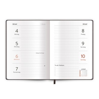 Taschenkalender A6 Soft Touch Anthrazit 2027