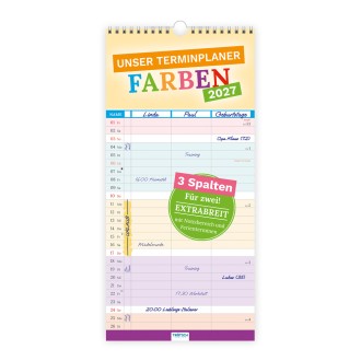 Terminplaner Farben 3 Spalten 2027