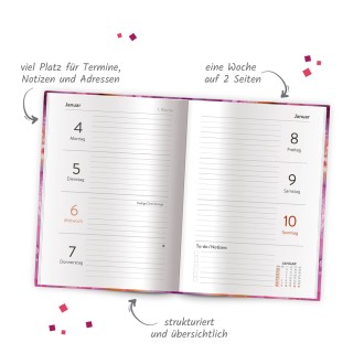 Taschenkalender A6 Flowers 2027