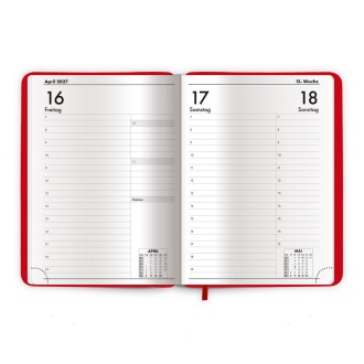 Buchkalender A5 Rot 2027