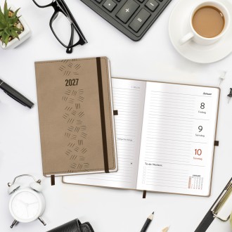 Taschenkalender A6 Soft Touch Premium Sand 2027
