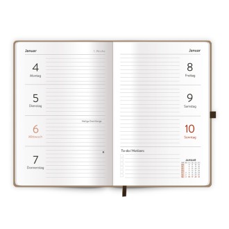 Taschenkalender A6 Soft Touch Premium Sand 2027